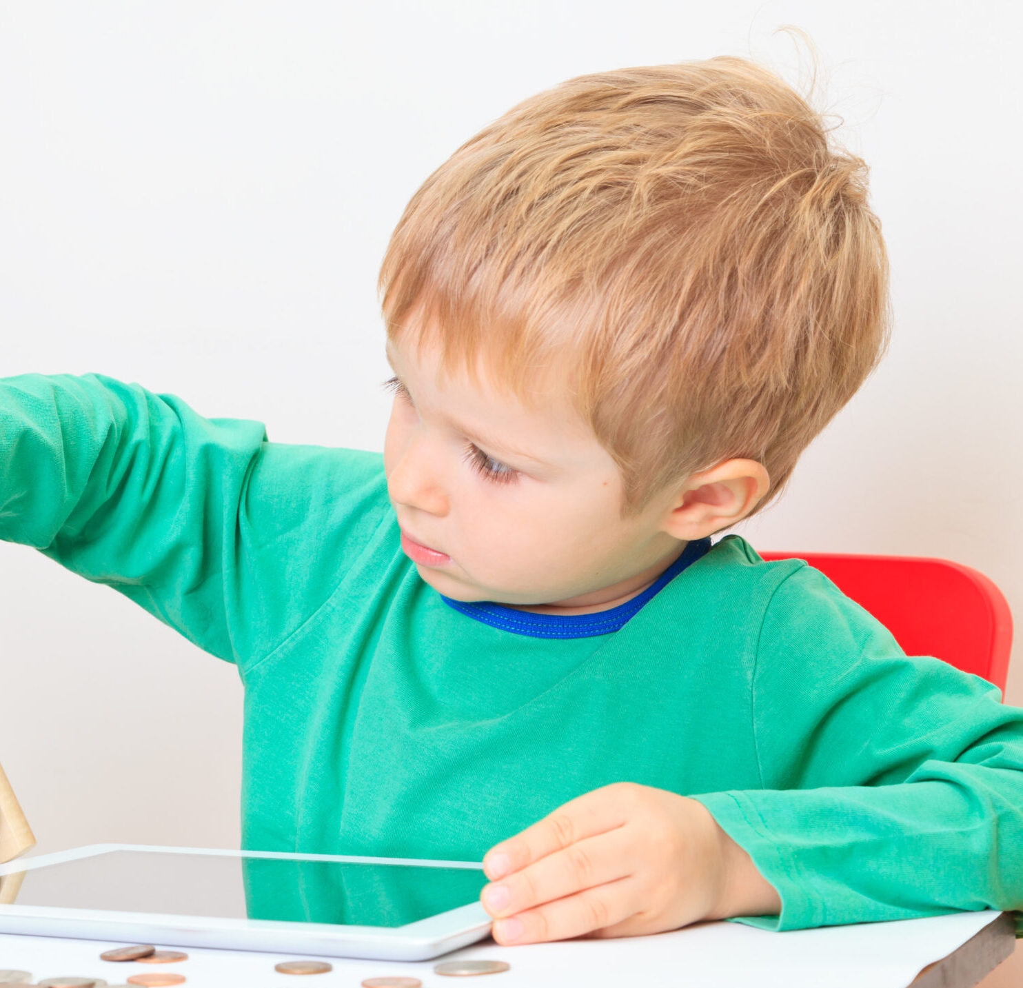 Little,Boy,Counting,His,Savings